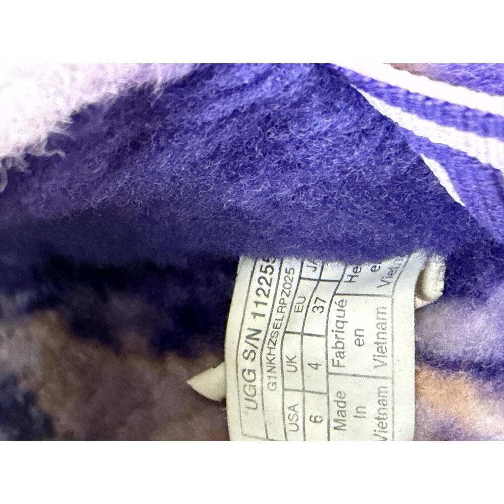 UGG Fluff Yeah Slide Tie Dye Purple Peach Shearling Platform Slippers Size 6 - Picture 9 of 14